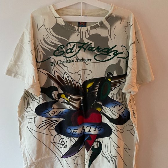 Ed Hardy Other - Ed Hardy y2k All-Over Print T-shirt Vintage